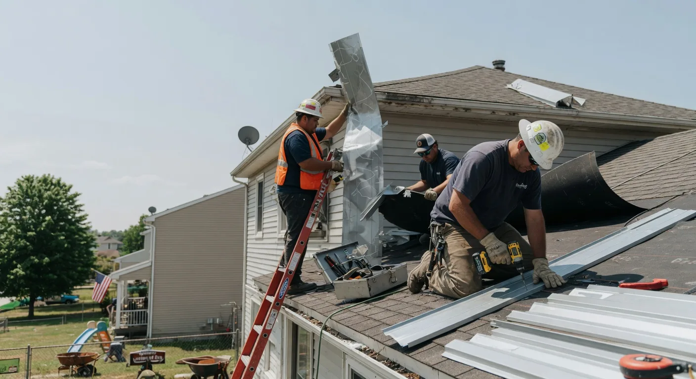 Storm Damage Metal Roof Repair in New Market, IA